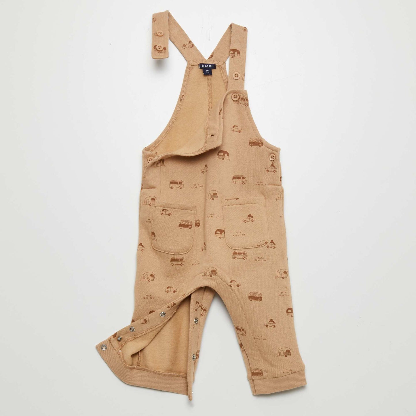 Sweatshirt fabric dungarees BEIGE