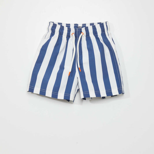 Striped swim shorts WHITE