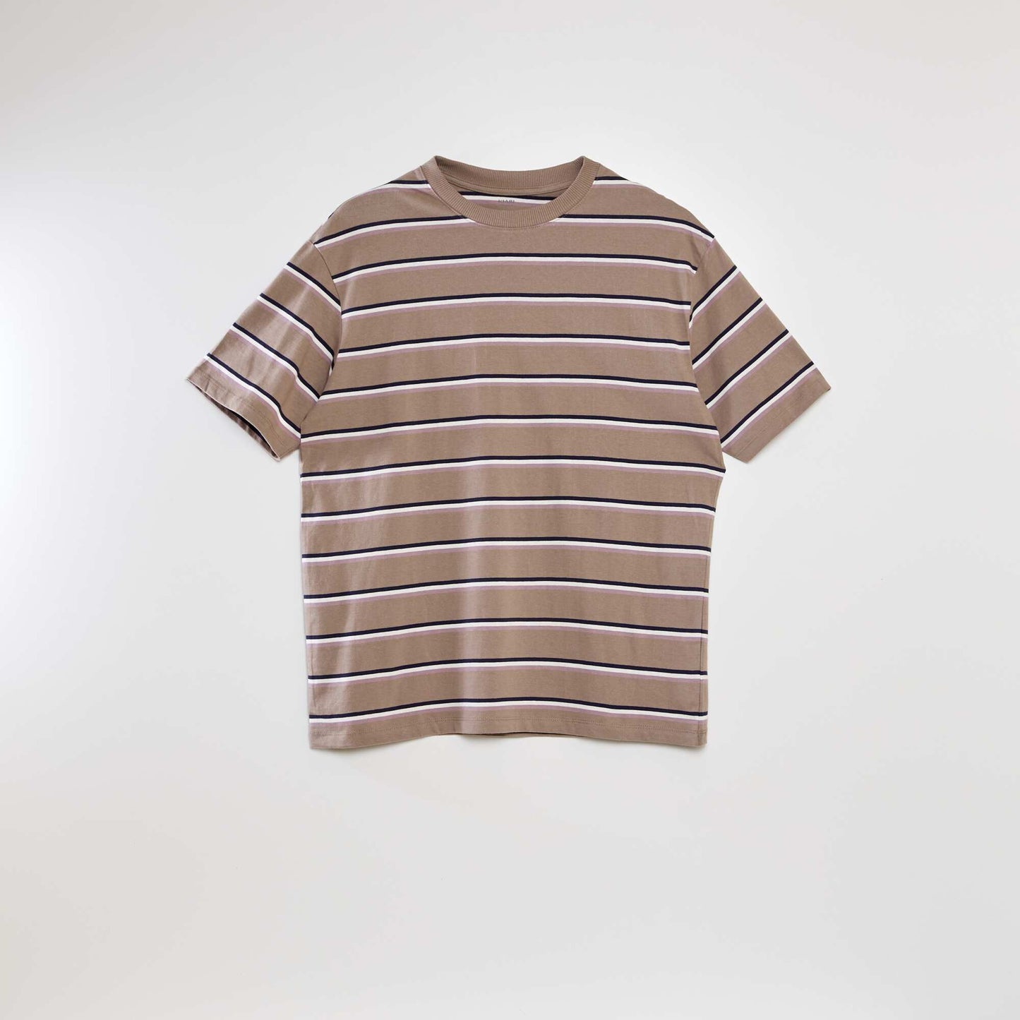 Striped loose-fit T-shirt BEIGE