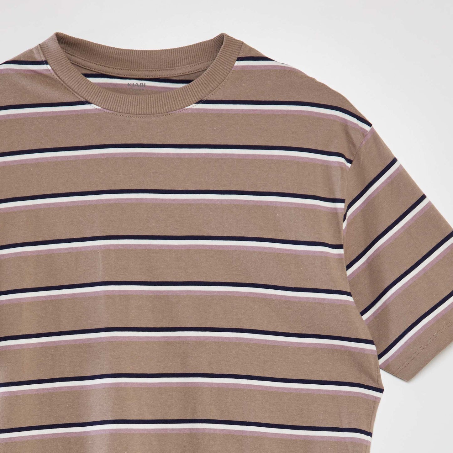 Striped loose-fit T-shirt BEIGE