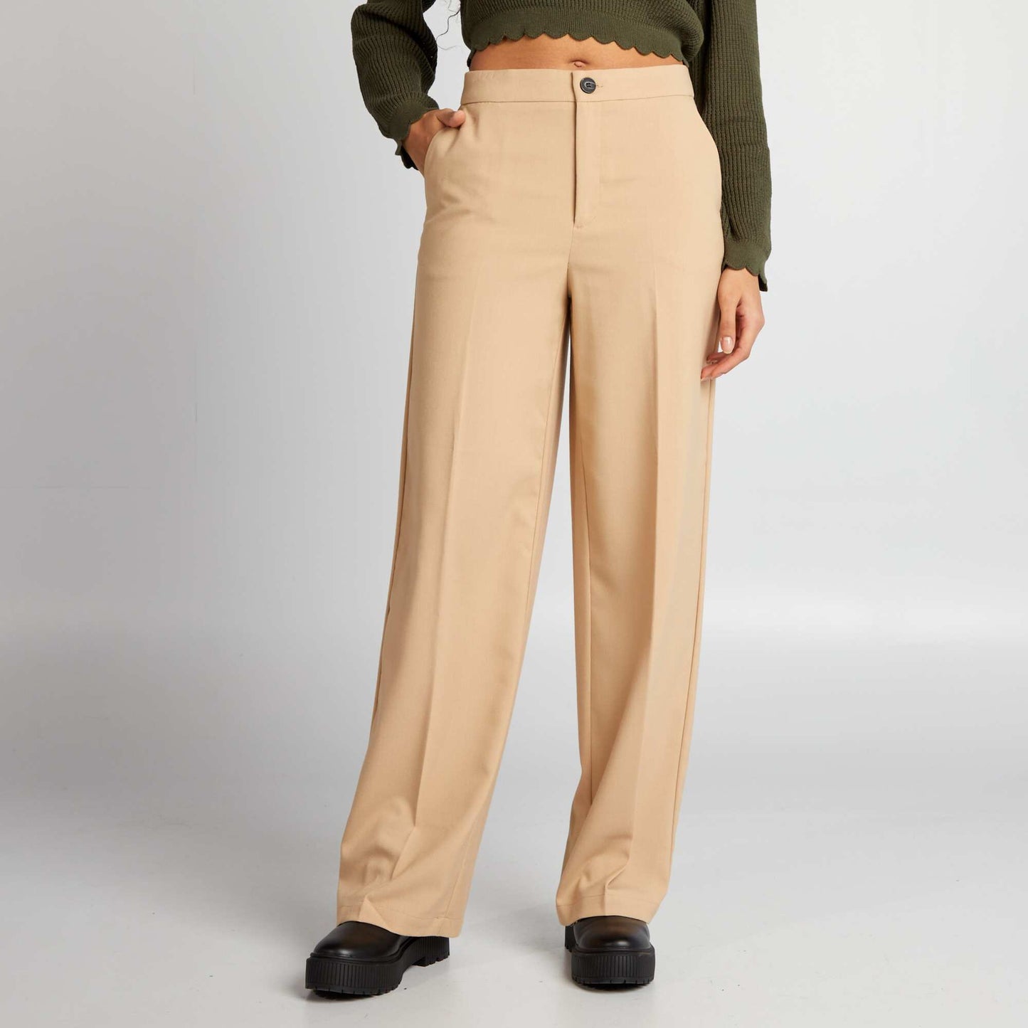 Classic wide-leg trousers BEIGE