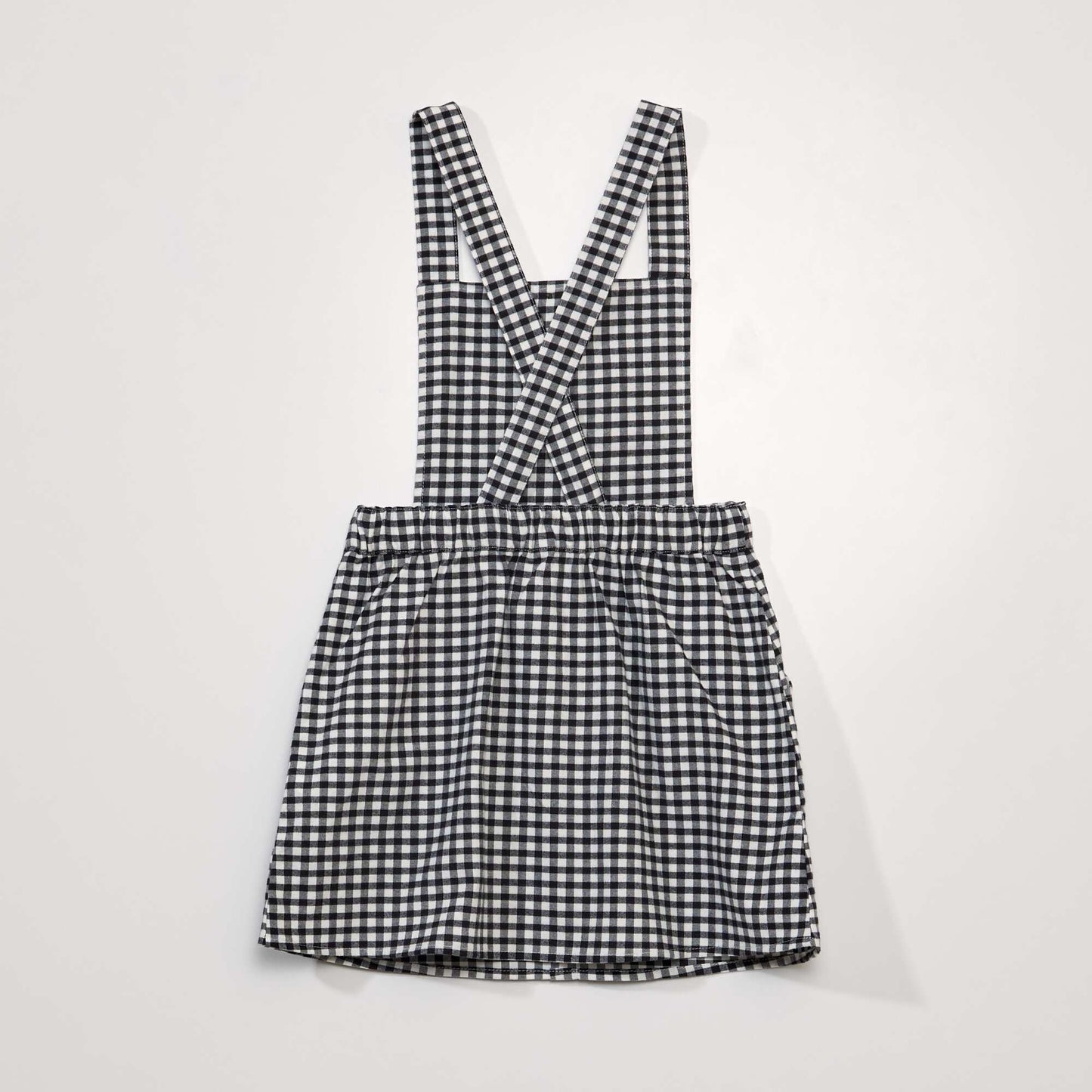 Wool-effect dungaree-style dress WHITE