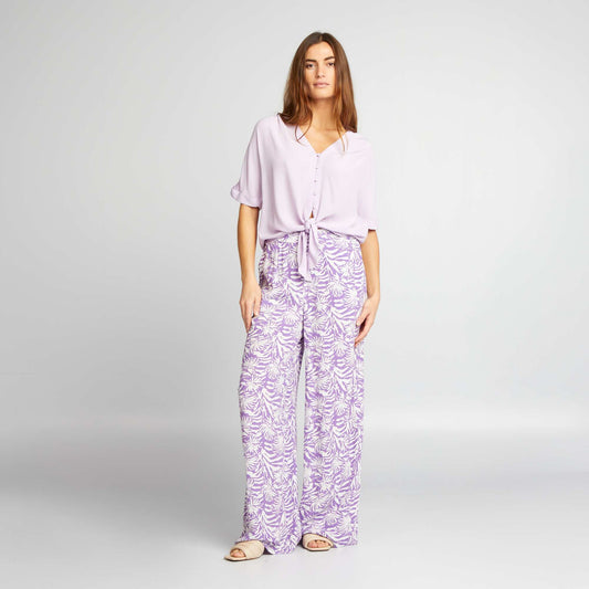 Crêpe wide-leg trousers PURPLE