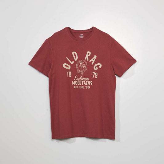 Short-sleeved printed T-shirt BROWN