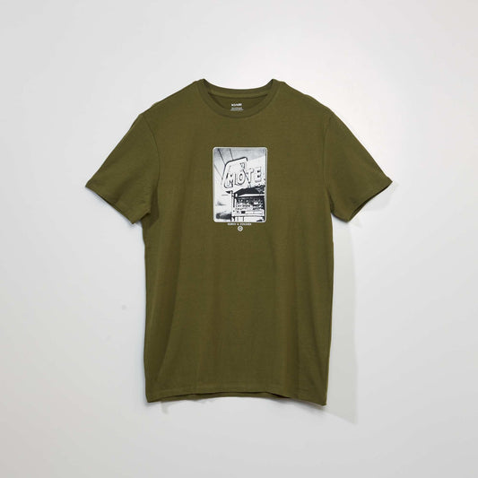 Short-sleeved printed T-shirt GREEN