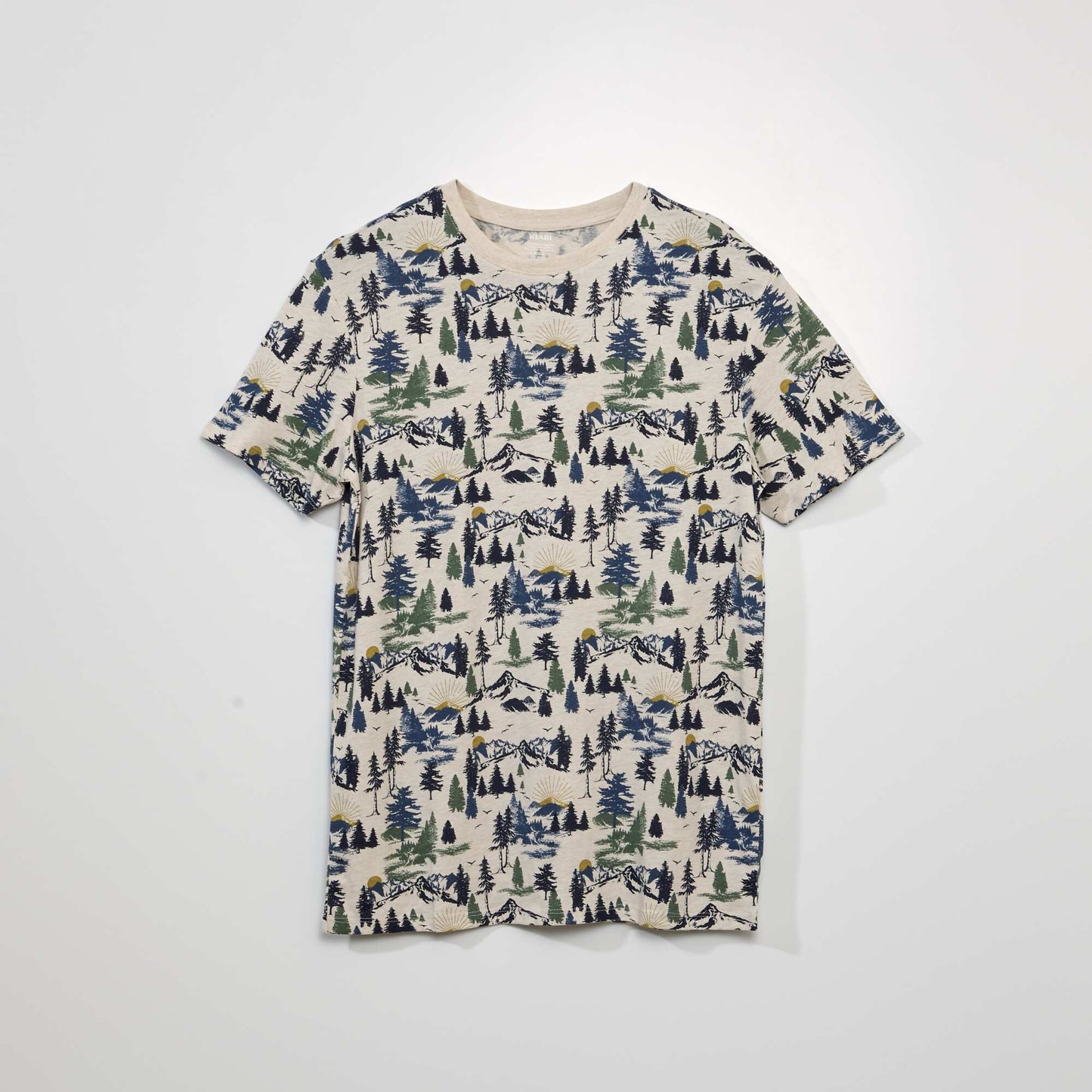 Short-sleeved printed T-shirt BEIGE