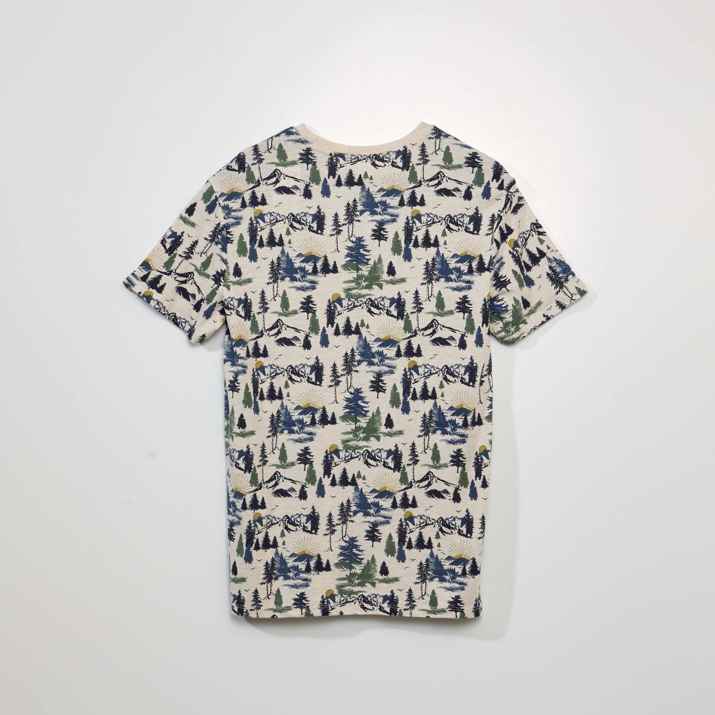 Short-sleeved printed T-shirt BEIGE