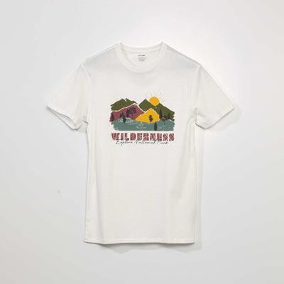 Short-sleeved printed T-shirt WHITE