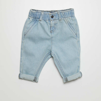 Paperbag denim trousers BLUE