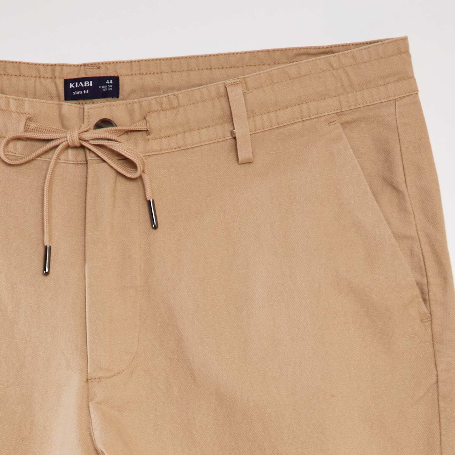 Slim-fit linen chinos BEIGE