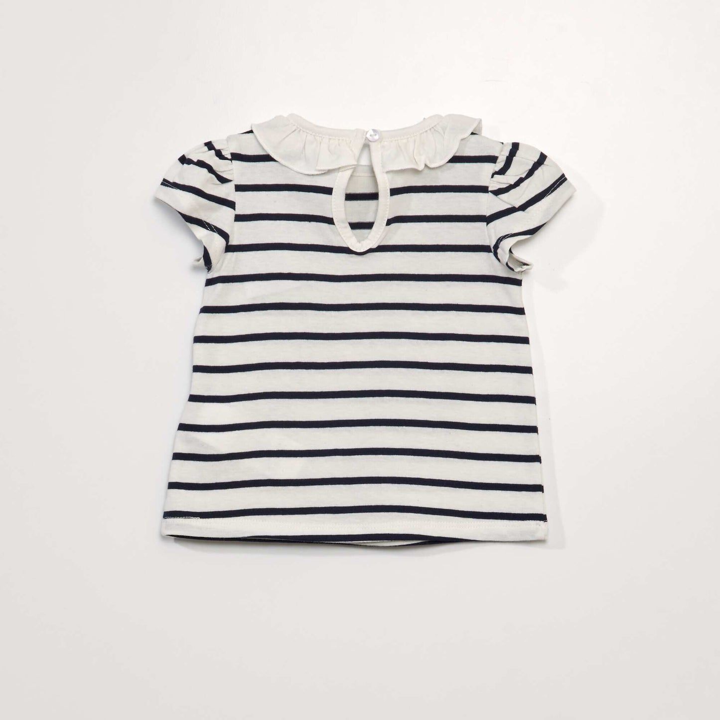 T-shirt with ruffled collar WHITE