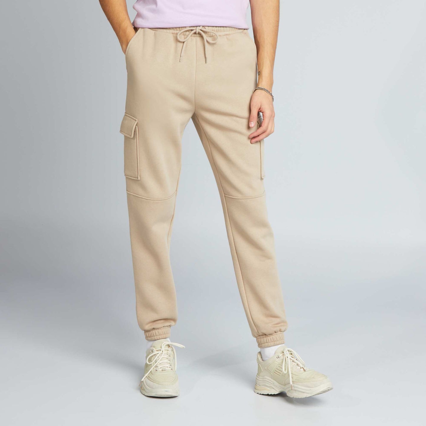 Multi-pocket joggers beige