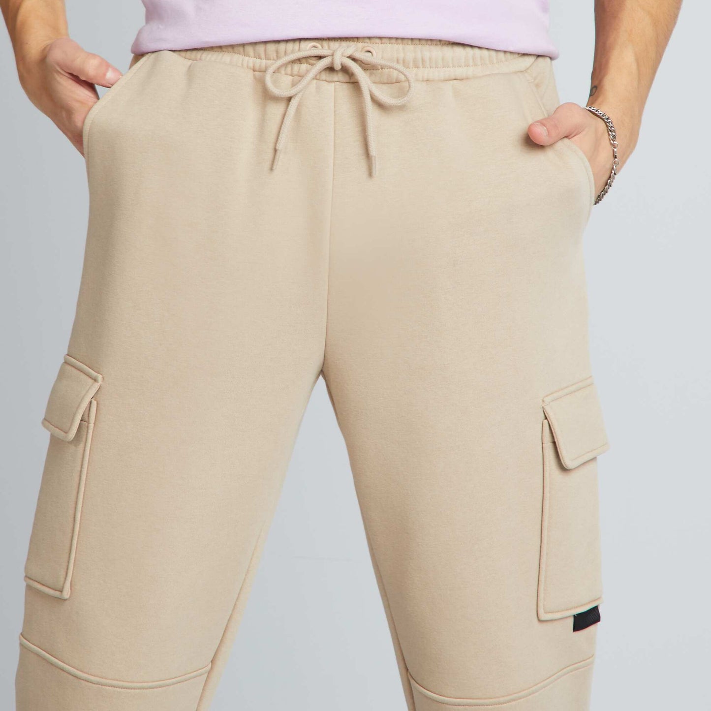 Multi-pocket joggers beige