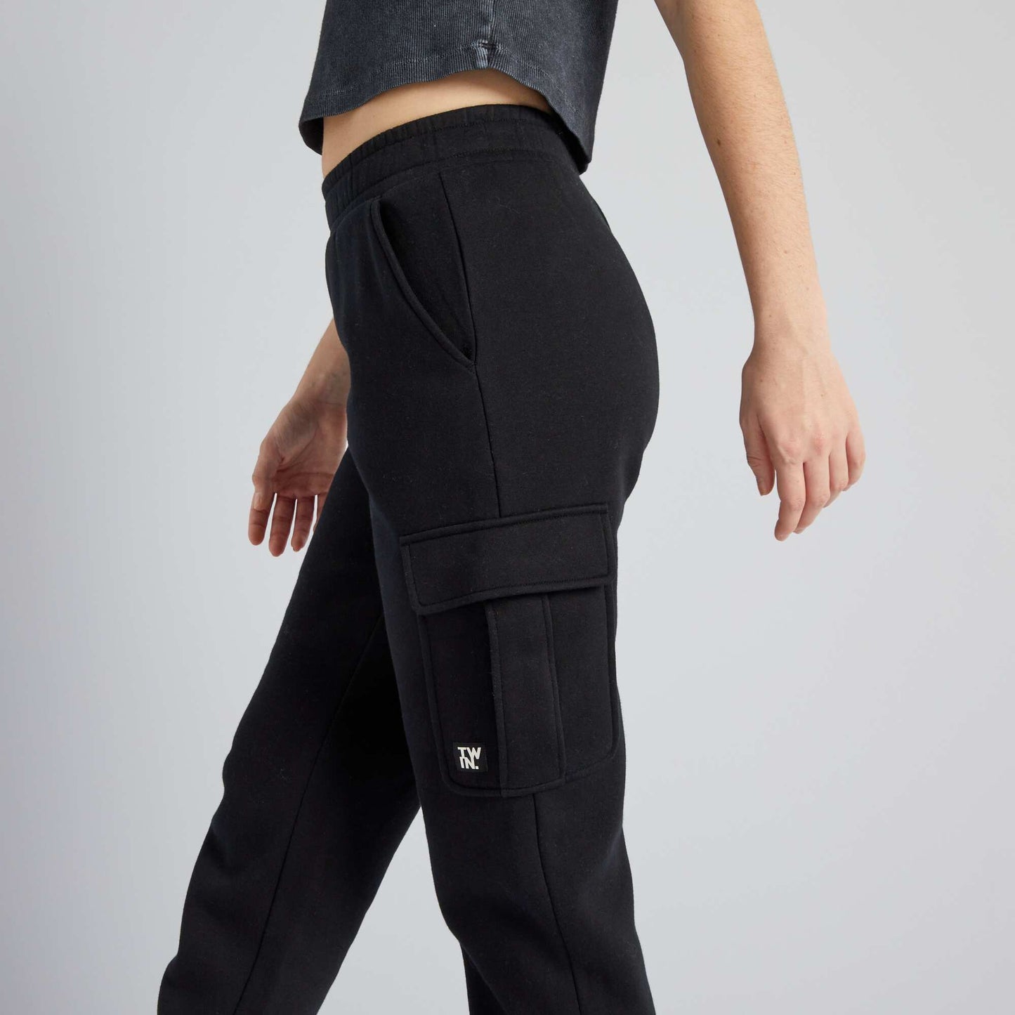 Sweatshirt fabric joggers BLACK