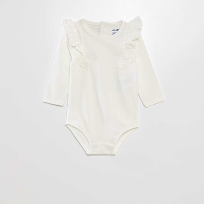 Body with broderie anglaise WHITE