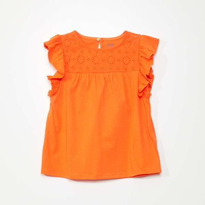 Embroidered T-shirt ORANGE