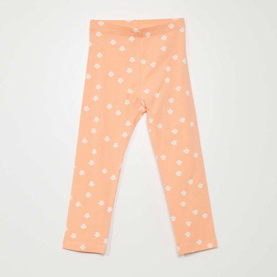 Stretch jersey leggings with elasticated waist WHITE