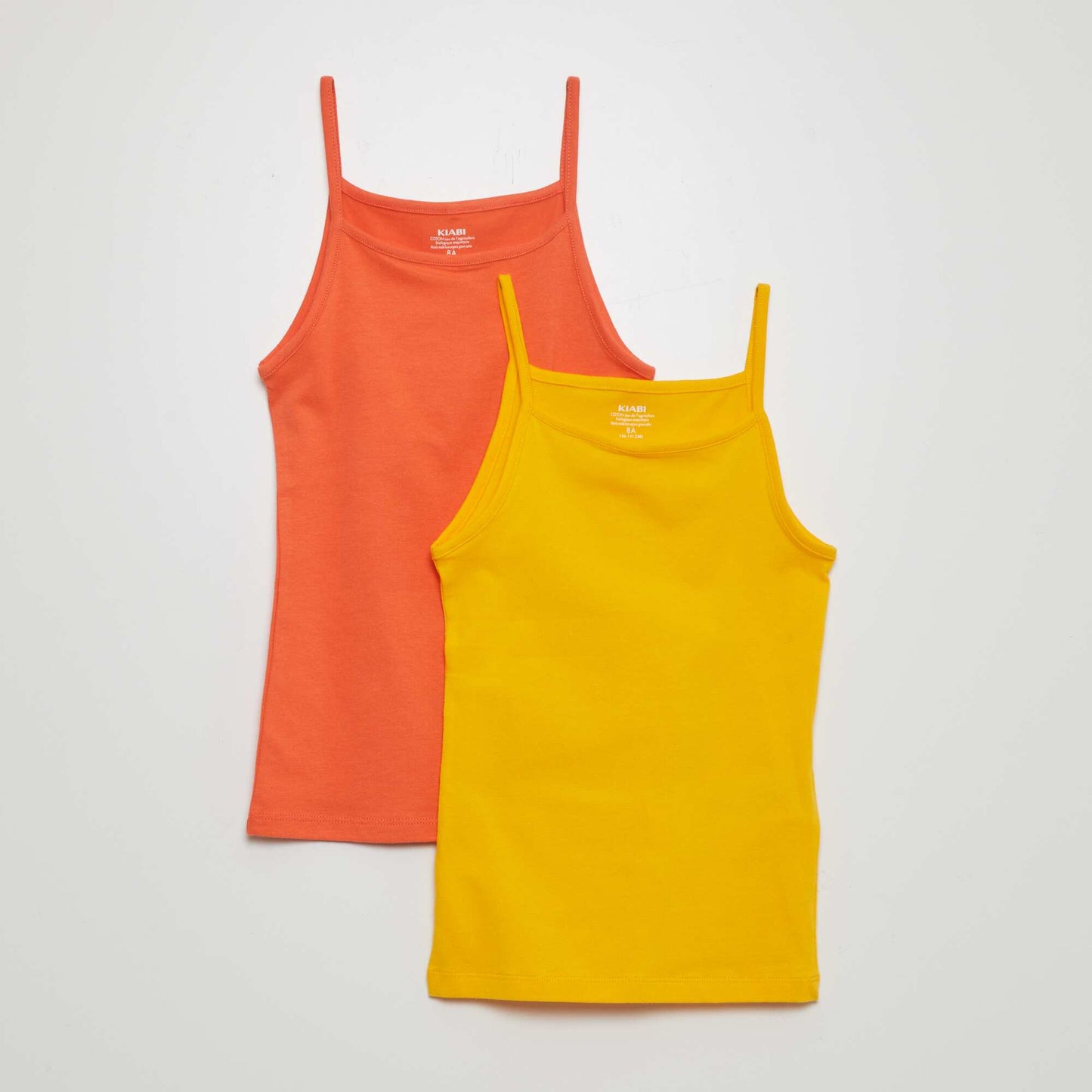 Pack of 2 plain vest tops YELLOW