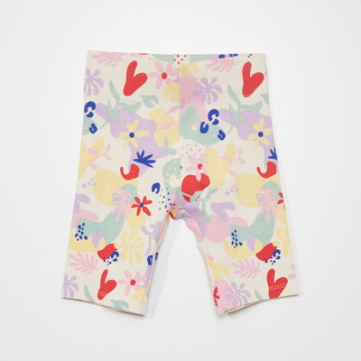Stretch cotton cycling shorts WHITE