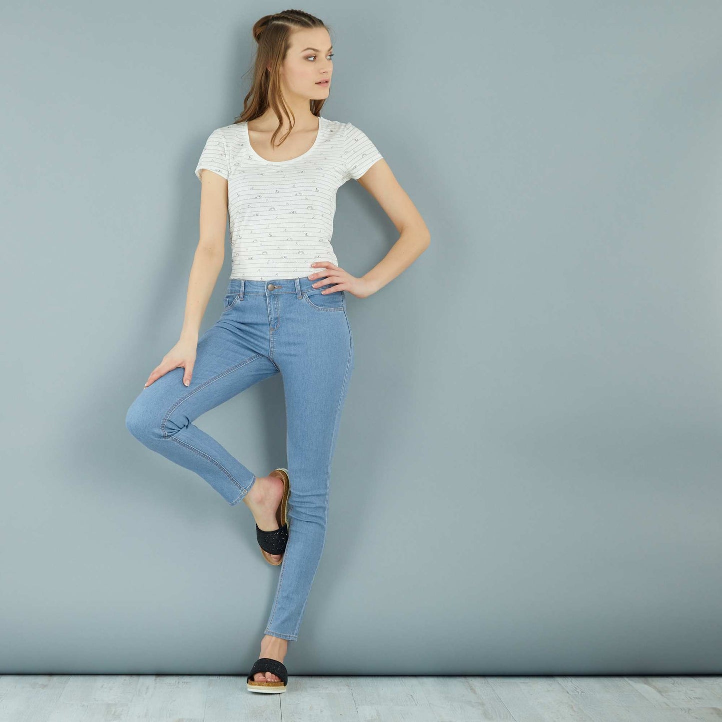 Stretch skinny jeans double stone
