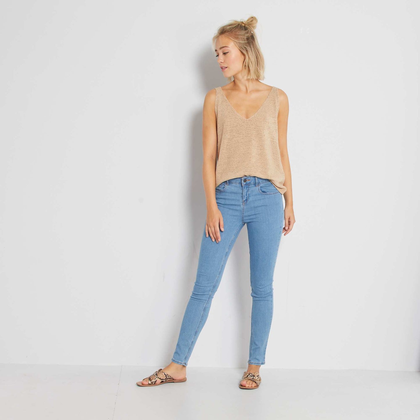Stretch skinny jeans double stone