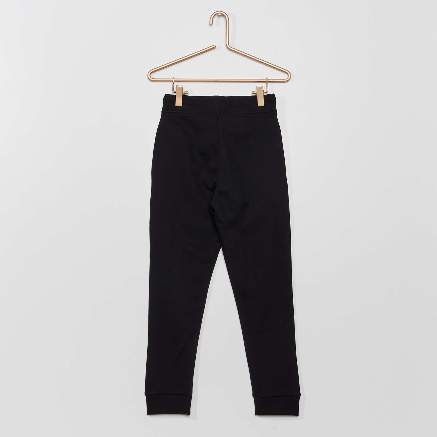 Plain sweatshirt fabric trousers Black