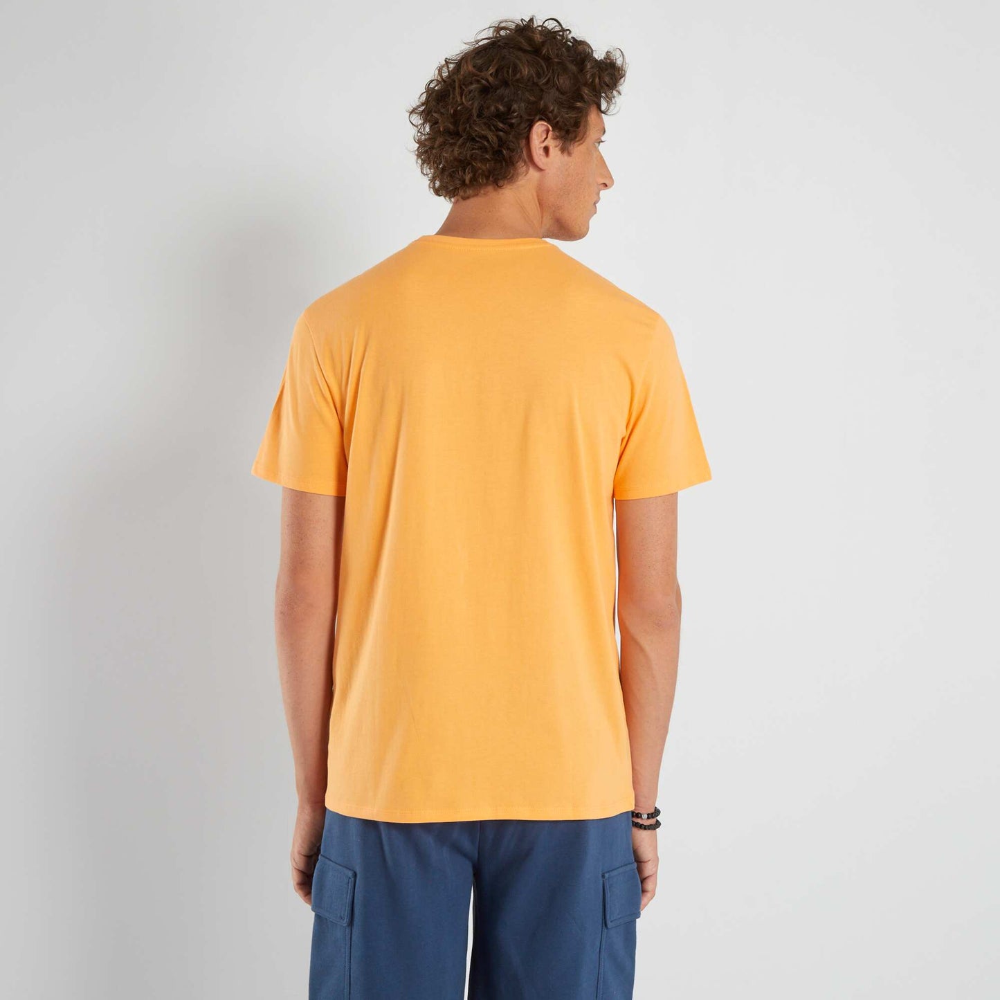 Plain jersey straight T-shirt MOCK ORANG