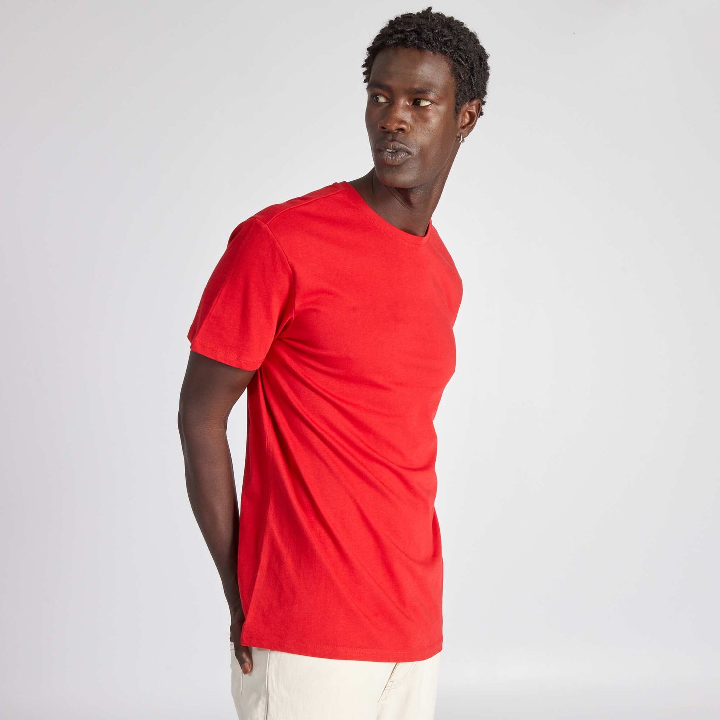 Plain jersey straight T-shirt REDSALSA