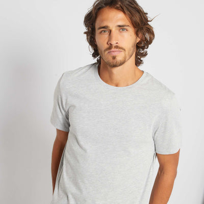 Plain jersey straight T-shirt GREY