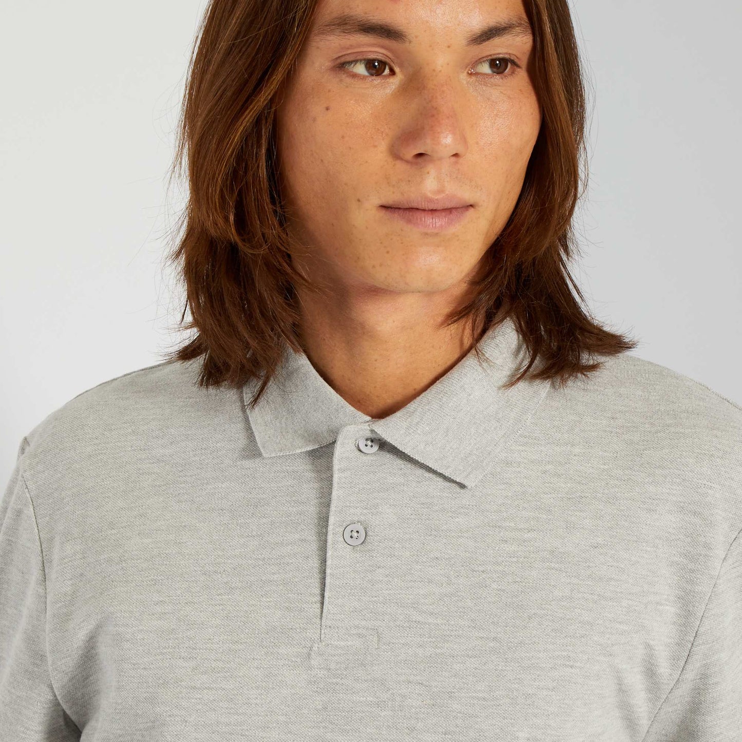 Cotton piqué polo shirt GREY