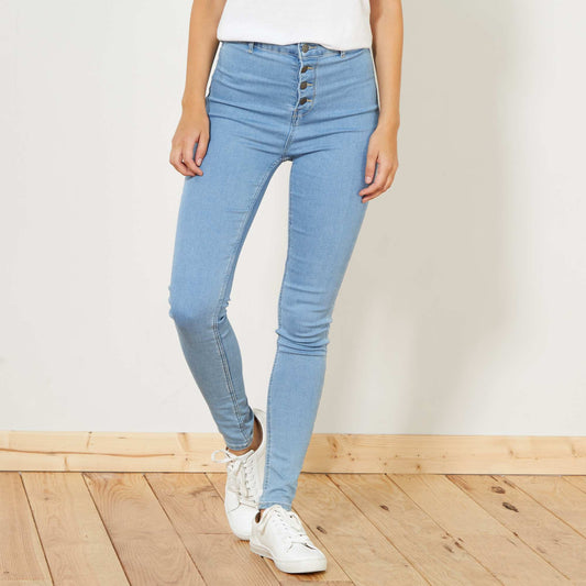 Sculpting-effect skinny jeans BLUE