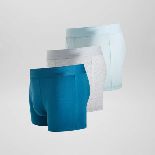 Pack of 3 plain boxers BLUE