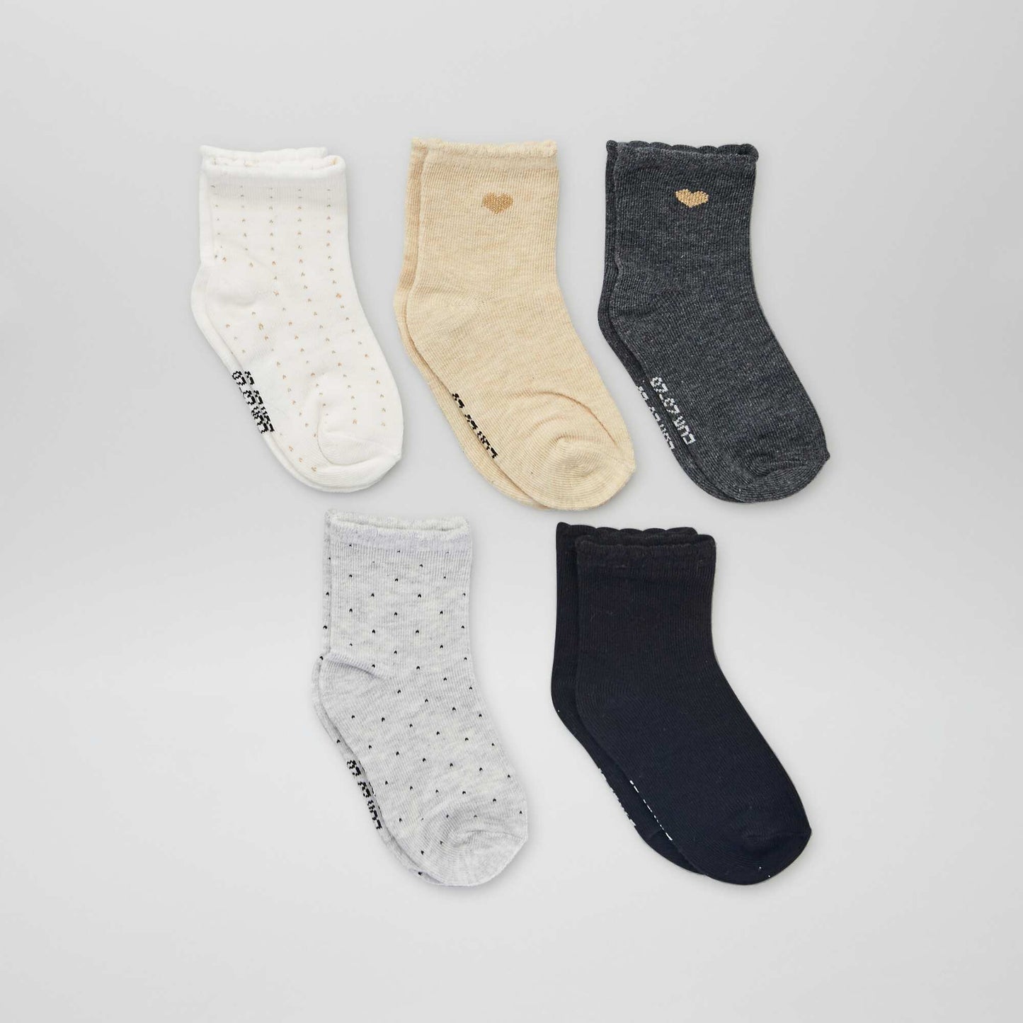 Pack of 5 pairs of printed socks WHITE