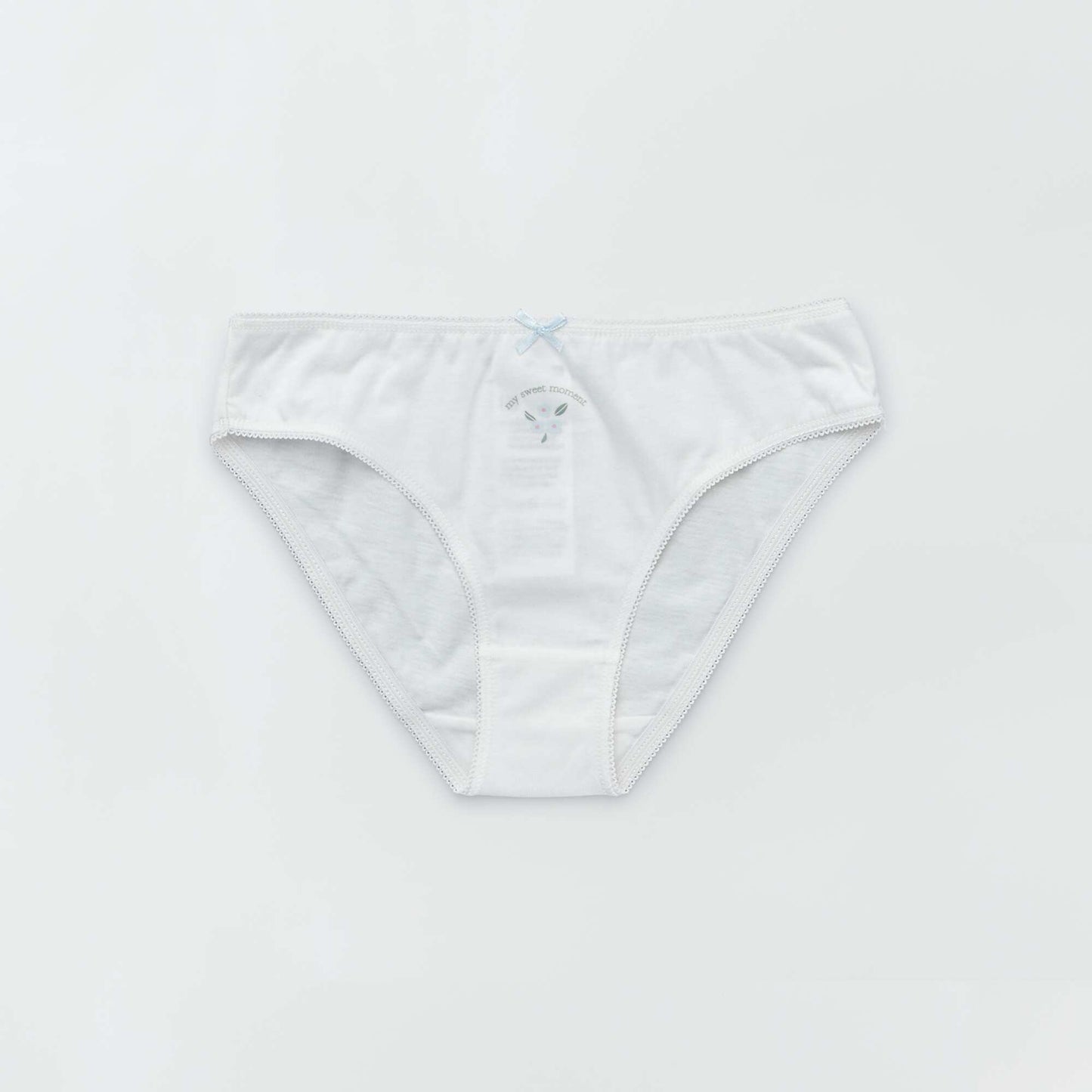 Jersey briefs with pretty bow - Pack of 4 WHITE