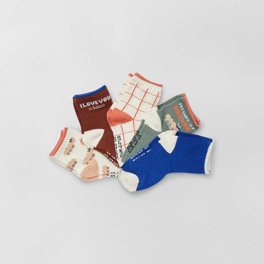 Fancy socks - Pack of 5 BROWN