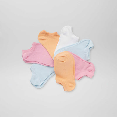 Pack of 7 pairs of trainer socks PINK