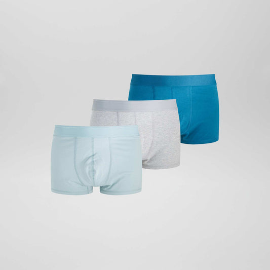 Pack of 3 pairs of plus size eco-design boxer shorts BLUE
