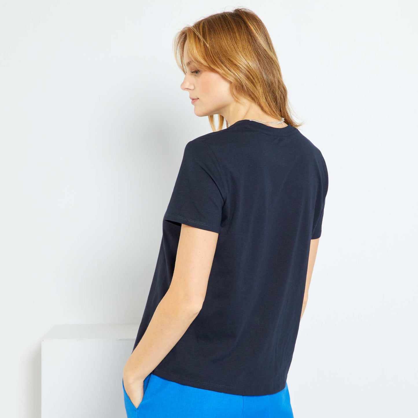 Plain jersey T-shirt blue