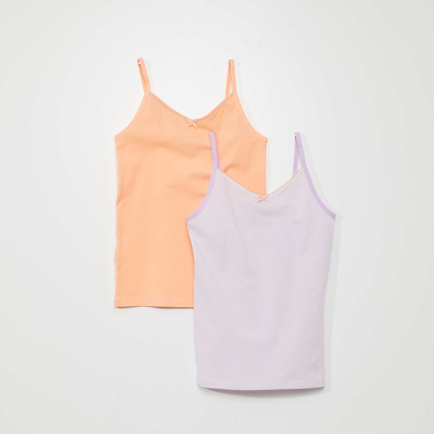 Pack of 2 stretch cotton vest tops PURPLE