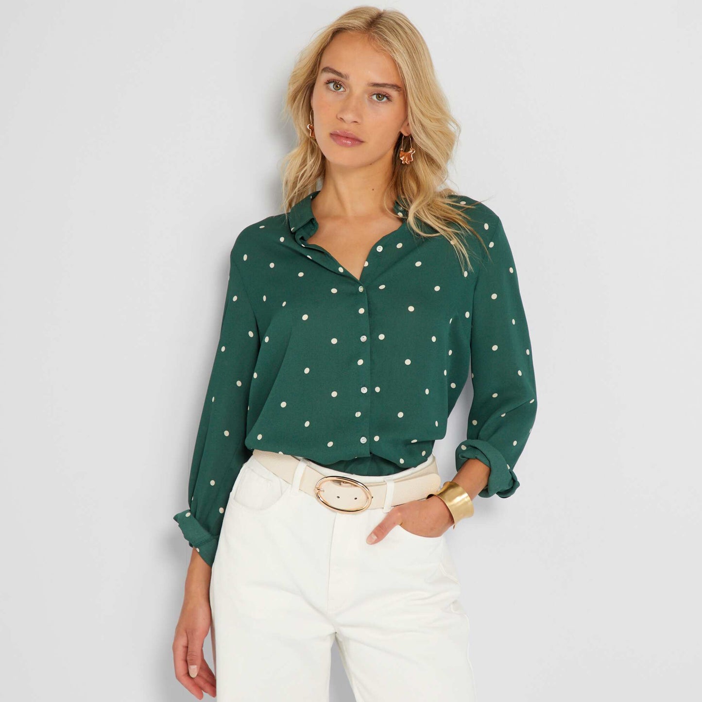 Flowing shirt GREENDOTB8