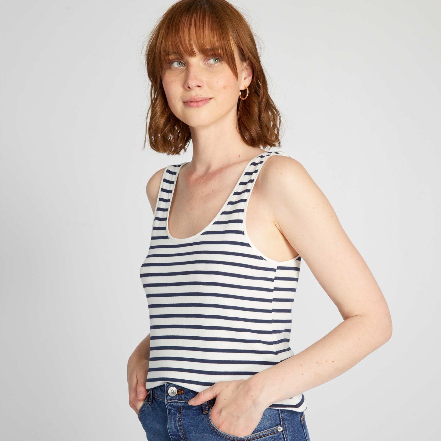 Striped vest top WHITE