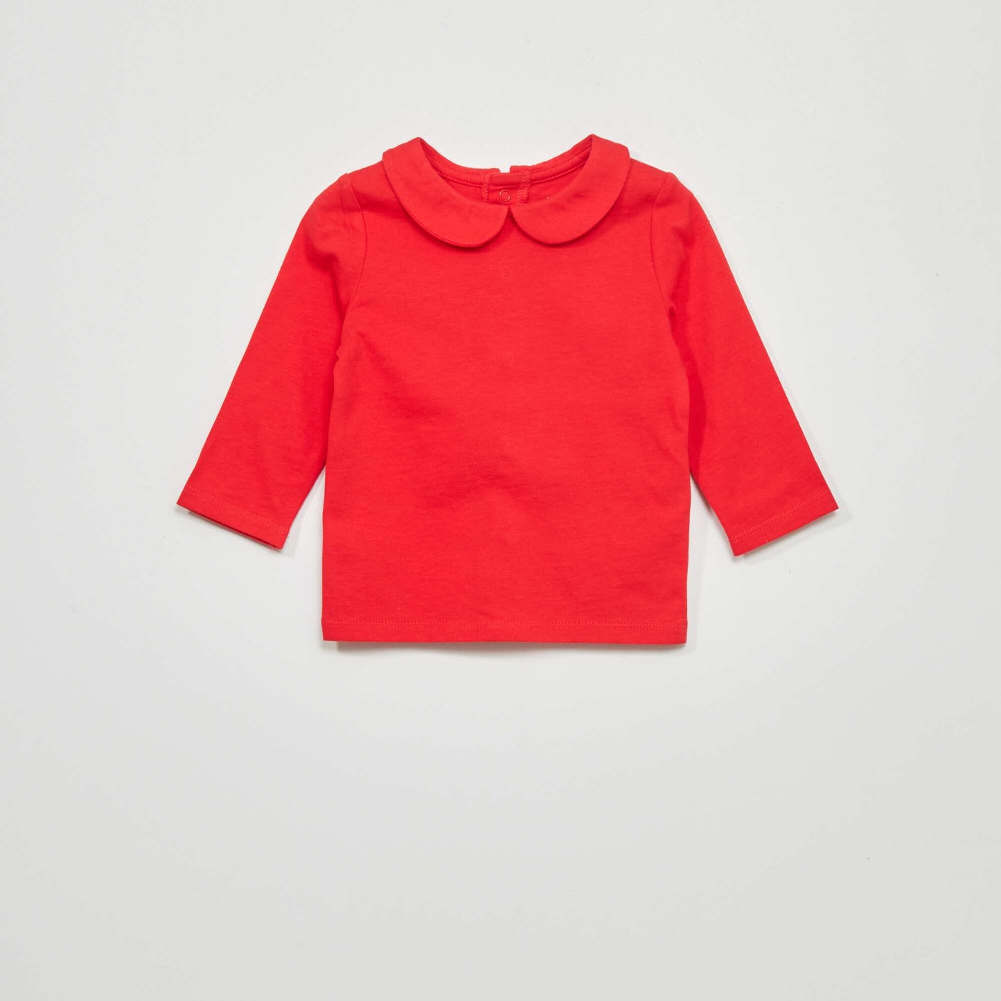 T-shirt with Peter Pan collar bright red