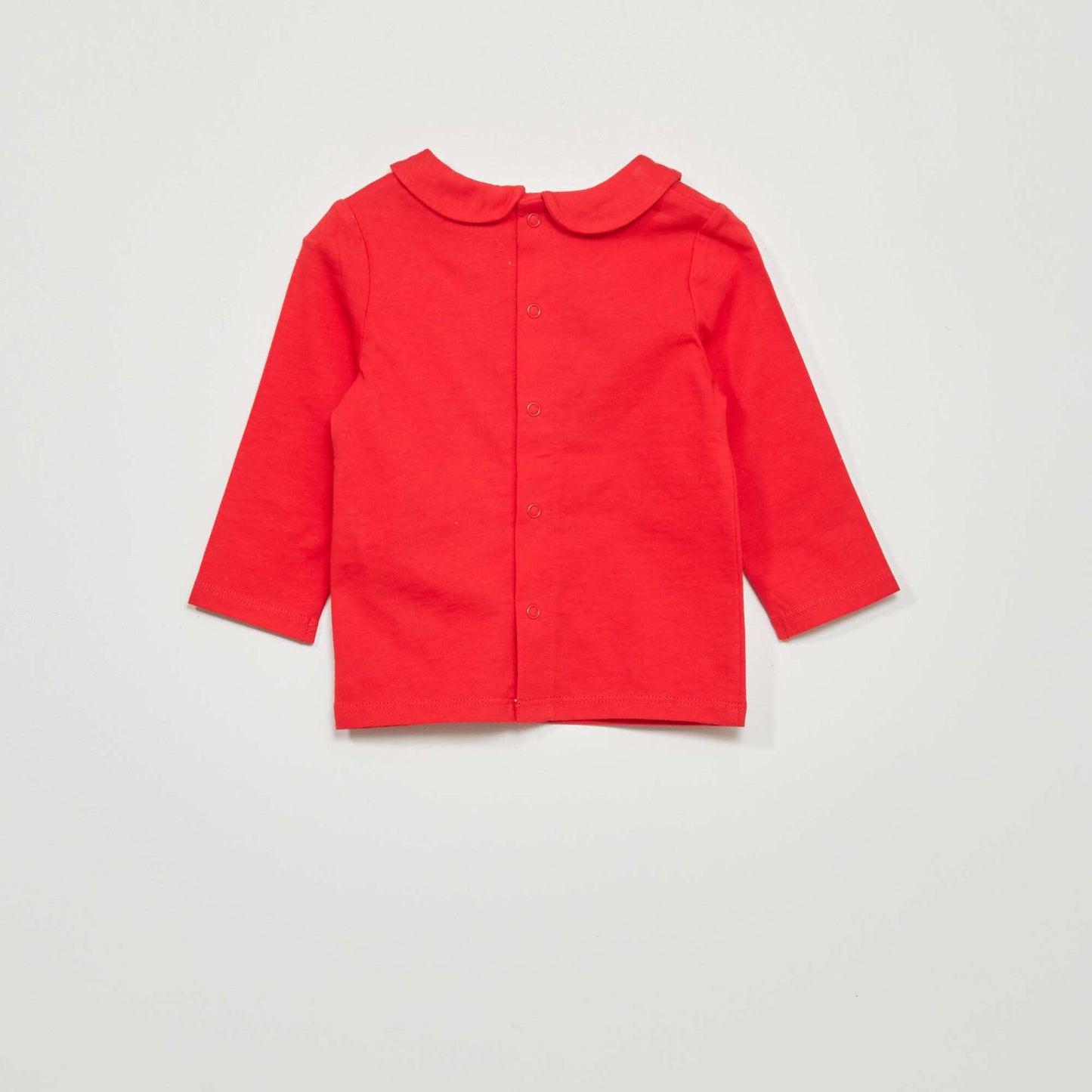 T-shirt with Peter Pan collar bright red