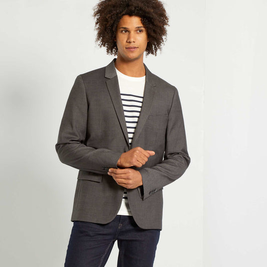 Birdseye suit jacket grey