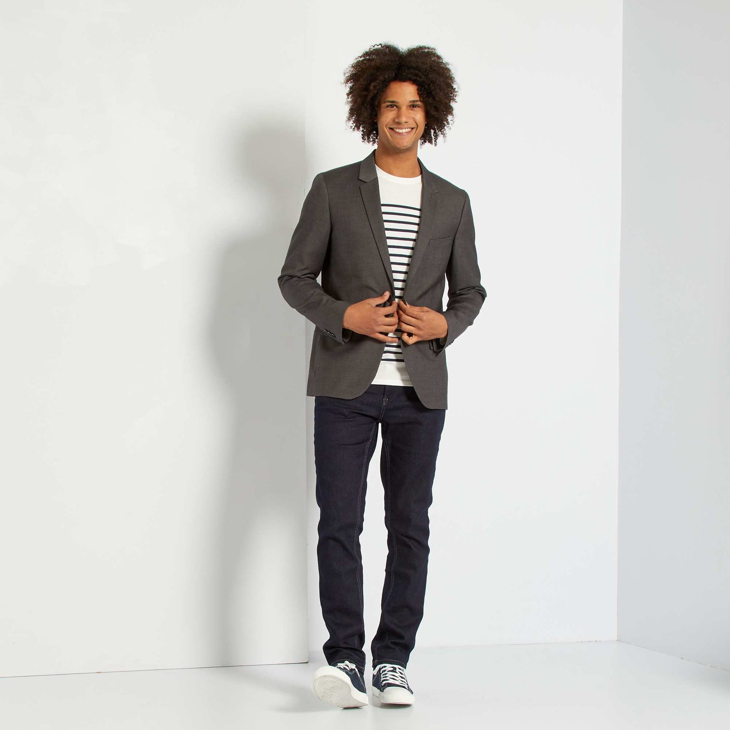 Birdseye suit jacket grey