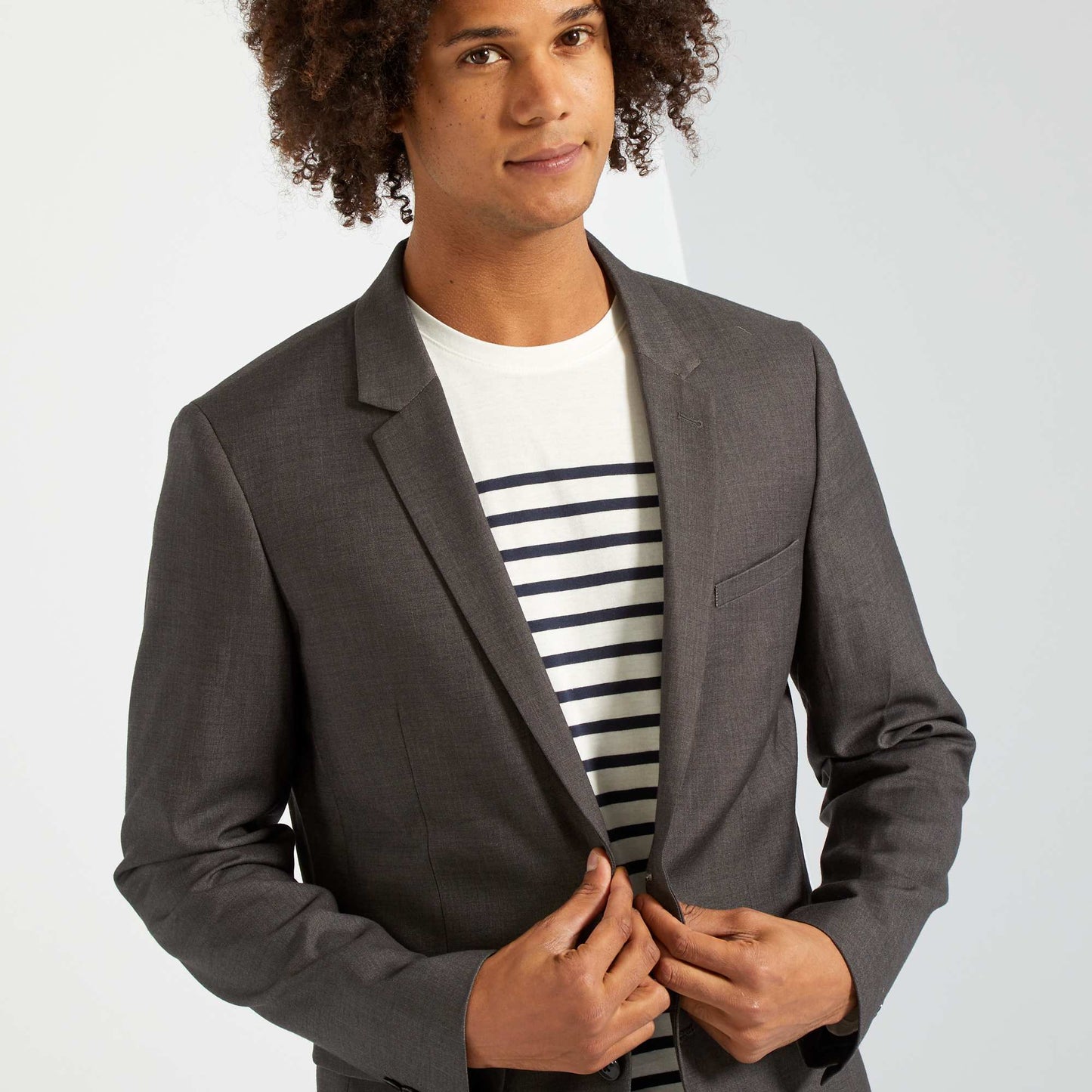 Birdseye suit jacket grey