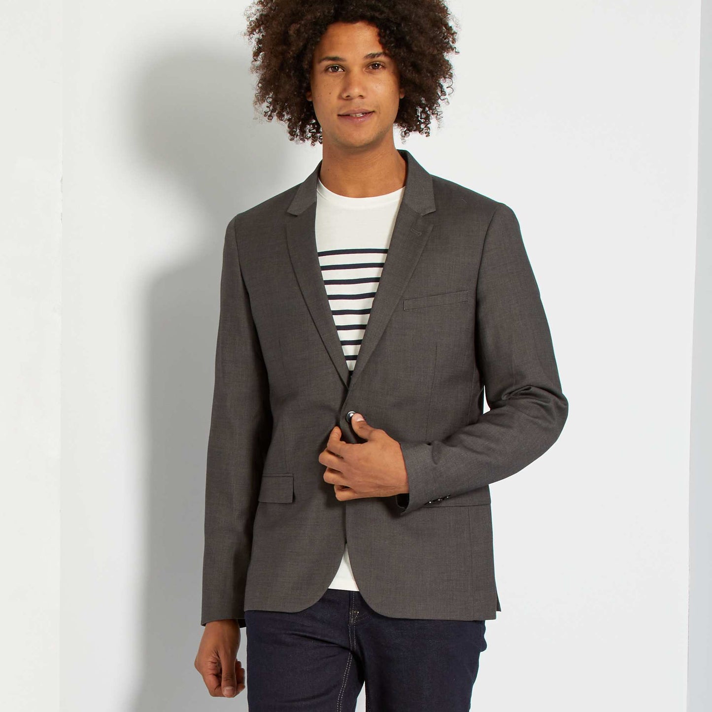 Birdseye suit jacket grey