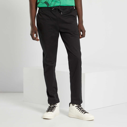 Slim-fit jogger-style chinos Black