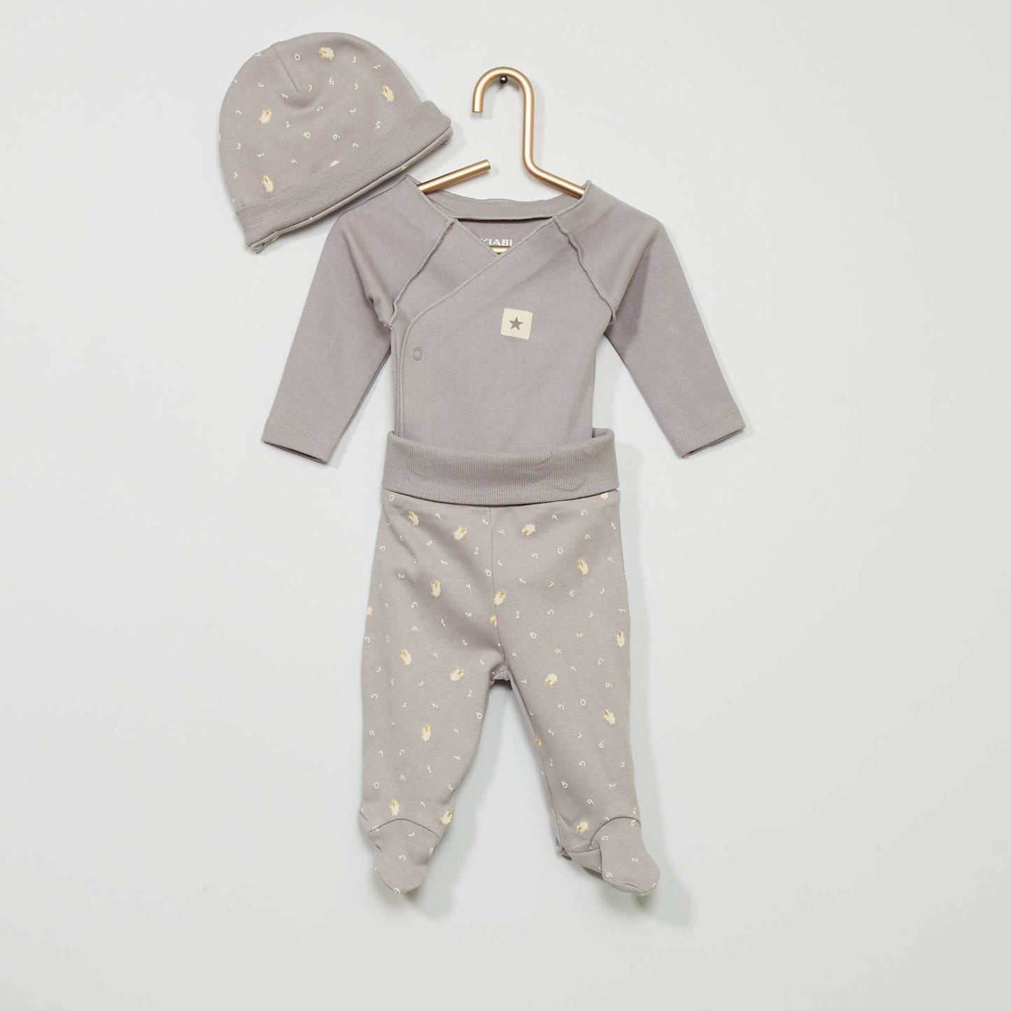 Bodysuit + hat + trousers set - Three-piece set GREY