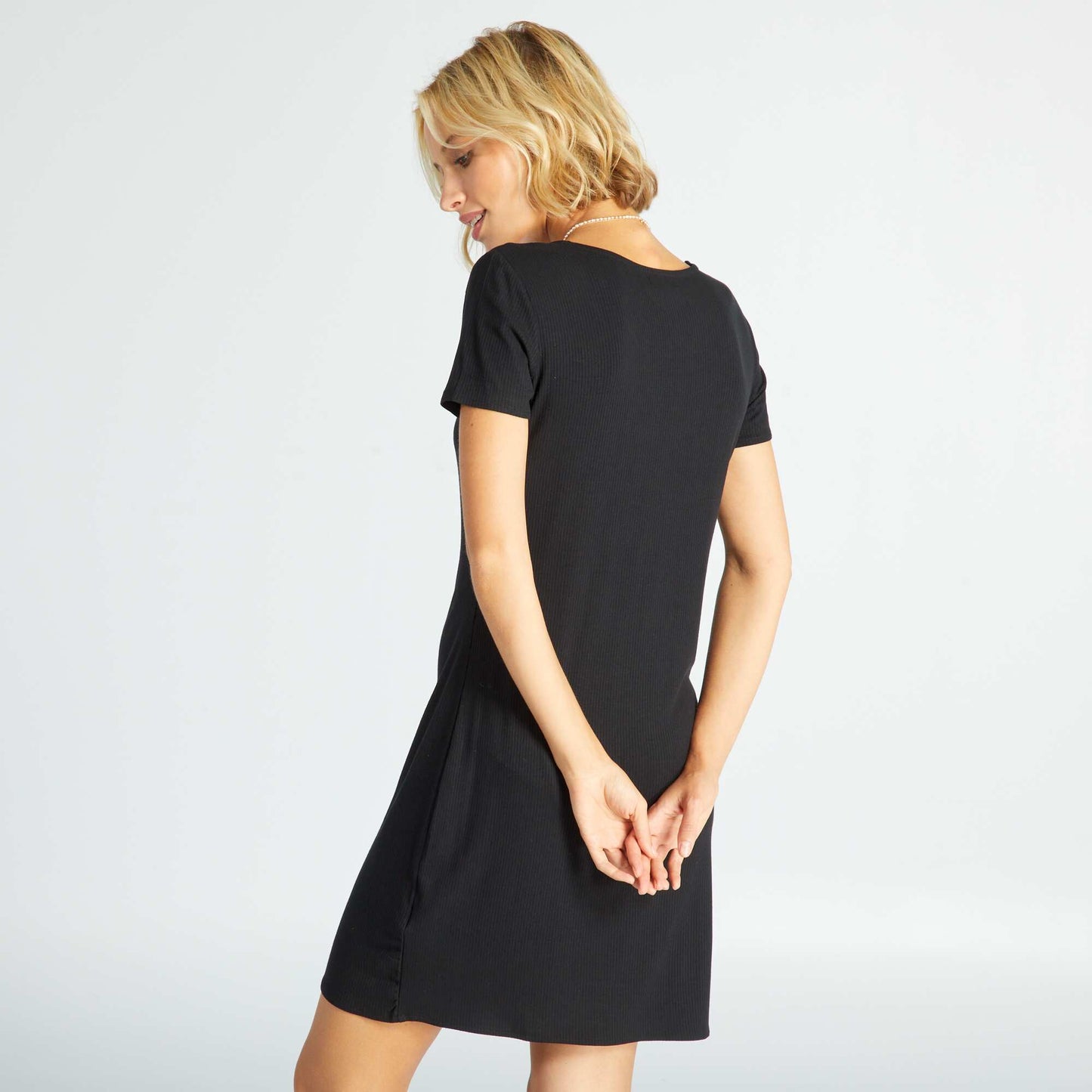 Ribbed knit dress Black